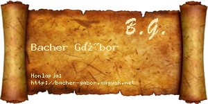 Bacher Gábor névjegykártya