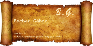 Bacher Gábor névjegykártya
