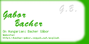 gabor bacher business card
