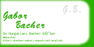 gabor bacher business card